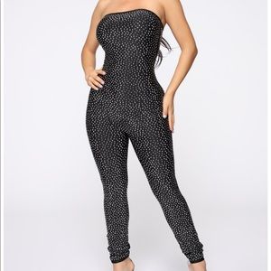 Fashion nova rhinestone jumpsuit Large